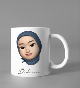 Emoji Kız Stiker Kupası Kişiye Özel