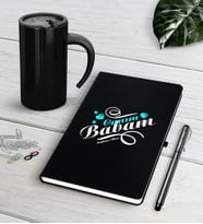 BK Gift Kişiye Özel Canım Babam Siyah Defter Kalem Termos Mug Seti-7 (Model 1)