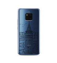 Galata Tasarımlı Süper Şeffaf Silikon Telefon Kılıfı Huawei Mate 20 Pro