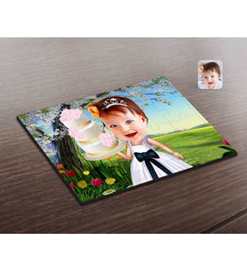 BK Gift Kişiye Özel Çocuk Doğum Günü Karikatürlü Ahşap Puzzle-2