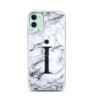 Iphone 11 Beyaz Mermer Harf Tasarımlı Telefon Kılıfı İ-Harfi 