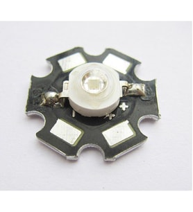 3W UV Led 395-400nm 10-15 lumen 700 mAh 3.4-3.6V 20mm PCB Yıldız Siyah Bord