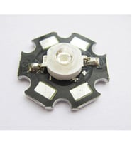 3W UV Led 395-400nm 10-15 lumen 700 mAh 3.4-3.6V 20mm PCB Yıldız Siyah Bord