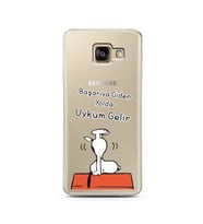 Snoopy Tasarımlı Süper Şeffaf Silikon Telefon Kılıfı Samsung A3 (2017)