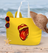 BK Gift Kişiye Özel Sarı Fermuarlı Plaj Çantası  11