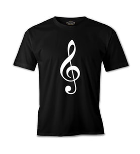Müzik - Nota Siyah Erkek Tshirt
