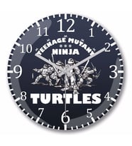 Ninja Turtes Old School Turtles  Duvar Saati Bombeli Gercek Cam
