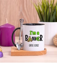 Bankacı Ahşap Altlıklı Siyah Kupa Bardak