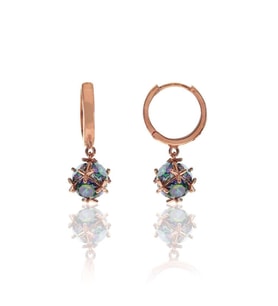 Söğütlü Silver Mistik topaz taşlı top küpe