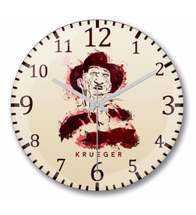 Freddy Krueger  Duvar Saati Bombeli Gercek Cam