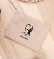 Atatürk Siluetli Keten Bez El Çantası
