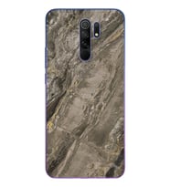 Gri Mermer Tasarımlı Süper Şeffaf Silikon Telefon Kılıfı Xiomai Redmi 9