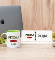 Peyzaj Mimarı Yeşil Kupa Bardak Ve Masa İsimliği Hediye Seti