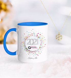 BK Gift Kişiye Özel 2024 Sana Mutluluk Getirsin Mavi Kupa ve Kar Tanesi Kolye-1 (Model 1)