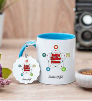 Halkla İlişkiler Uzmanı Mavi Kupa Bardak Ve Anahtarlık Set