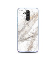 Beyaz Mermer Tasarımlı Süper Şeffaf Silikon Telefon Kılıfı Huawei Honor 20 Lite