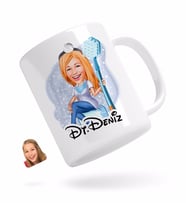 BK Gift Kişiye Özel Kadın Diş Hekimi Karikatürlü Beyaz Kupa Bardak-2