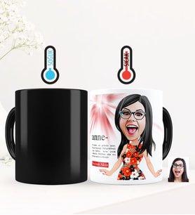 BK Gift Kişiye Özel Anne Karikatürlü Sihirli Kupa Bardak