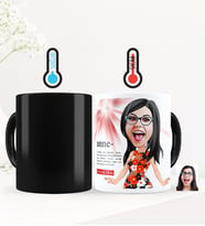 BK Gift Kişiye Özel Anne Karikatürlü Sihirli Kupa Bardak