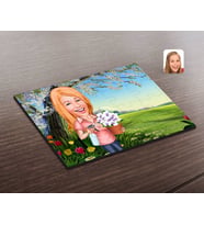 BK Gift Kişiye Özel Ev Hanımı Karikatürlü Ahşap Puzzle-2