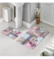 Banyo Halısı Ikili Klozet Takımı Kaymaz Tabanlı (60 xm x 100 cm + 40 cm x 60 cm) 