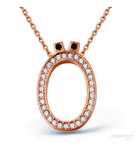 Zirkon Taşlı Gümüş Ö Harfi Kolye - N090701 (Rose)