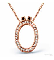 Zirkon Taşlı Gümüş Ö Harfi Kolye - N090701 (Rose)