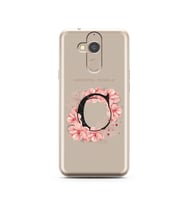 Pembe Çiçekli Harf Tasarım Süper Şeffaf Silikon Telefon Kılıfı General Mobile GM