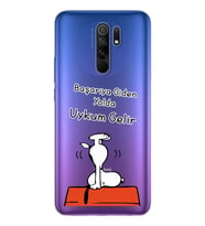 Snoopy Tasarımlı Süper Şeffaf Silikon Telefon Kılıfı Xiomai Redmi 9