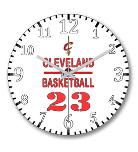 Cleveland Basketboll Duvar Saati Bombeli Gercek Cam