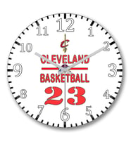 Cleveland Basketboll Duvar Saati Bombeli Gercek Cam