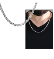 Silver Renk Kalınlık 5 mm 317L Çelik Kral Zincir (Çok Renkli)