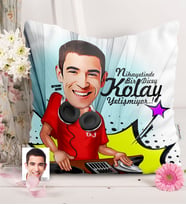 BK Gift Kişiye Özel Bay Dj Karikatürlü  Yastık  1