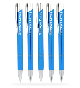 BK Gift Kişiye Özel 1009 Mavi Metal Tükenmez Kalem - 100 Adet