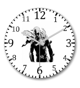 Saitama One Punch Man Duvar Saati Bombeli Gercek Cam