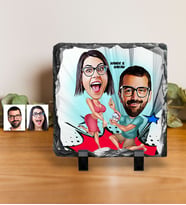BK Gift Kişiye Özel Benimle Evlenir Misin Karikatürlü Dekoratif Doğal Taş