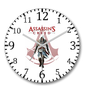 Assasin's Creed Duvar Saati Bombeli Gercek Cam