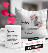 Fotoğraf Baskılı Öğretmen Kupa Bardak ve Yastık Seti