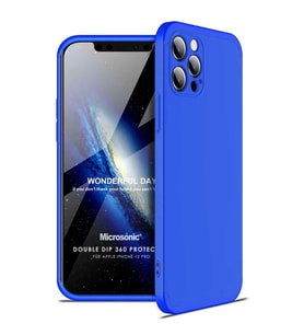 Microsonic Apple iPhone 12 Pro Kılıf Double Dip 360 Protective Mavi