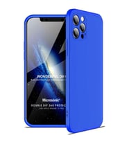 Microsonic Apple iPhone 12 Pro Kılıf Double Dip 360 Protective Mavi