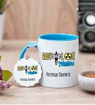 Radyoloji Teknikeri Mavi Kupa Bardak Ve Anahtarlık Set