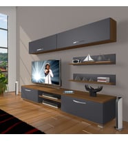 Decoraktiv Eko 5 Mdf Dvd Tv Ünitesi Tv Sehpası (Antrasit - Ceviz)