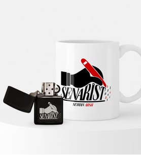 BK Gift Kişiye Özel Senarist Temalı Çakmak ve Kupa Hediye Seti - 1