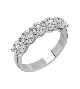 Sirius 2 Karat Görünümlü Pırlanta 5 Taş Yüzük 0704R0327