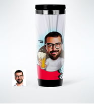 BK Gift Kişiye Özel Şerefe Karikatürlü Çelik Termos Bardak  1