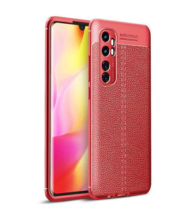 Xiaomi Mi Note 10 Lite Kılıf Zore Niss Deri Desenli Silikon Kılıf (Kırmızı)