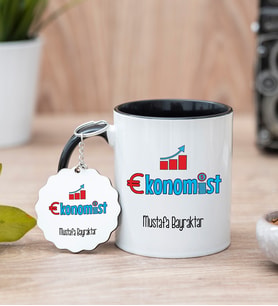 Ekonomist Siyah Kupa Bardak Ve Anahtarlık Set