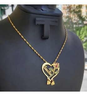 925 Ayar Gümüş 24 Ayar Altın Kaplama İsimli Kolye (Gold)