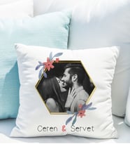 Kişiye Özel Fotoğraflı İsimli Yastık