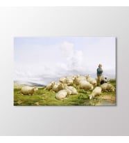 Arty Tablo Shepherd With Sheep Tablo (Karışık)